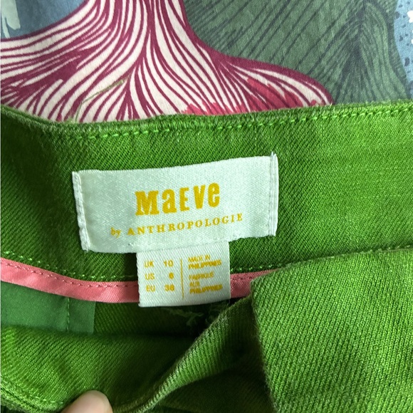 Anthropologie Maeve Vibrant Green Pleated Front Dress Pants - Picture 4 of 7